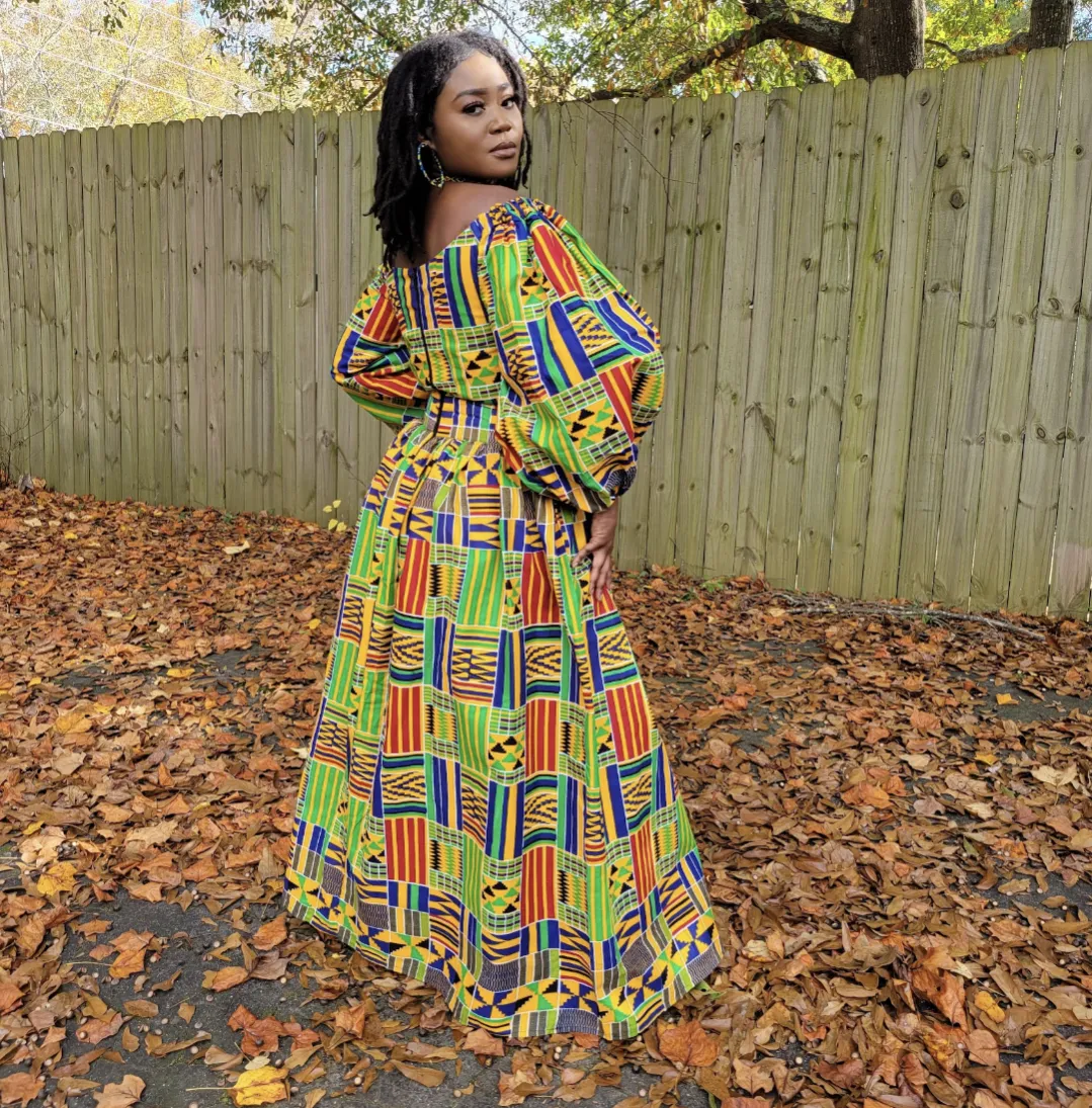 Acceber African Print Kente Top and Skirt - DP4075TS3