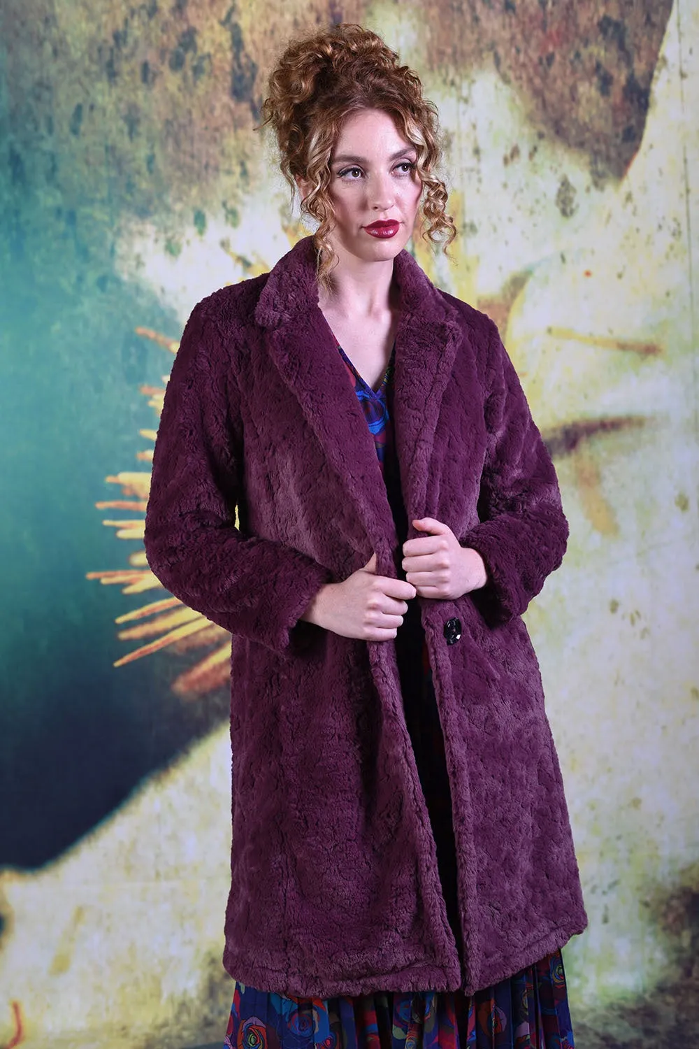 Adoring Iris Coat - Wine - SALE