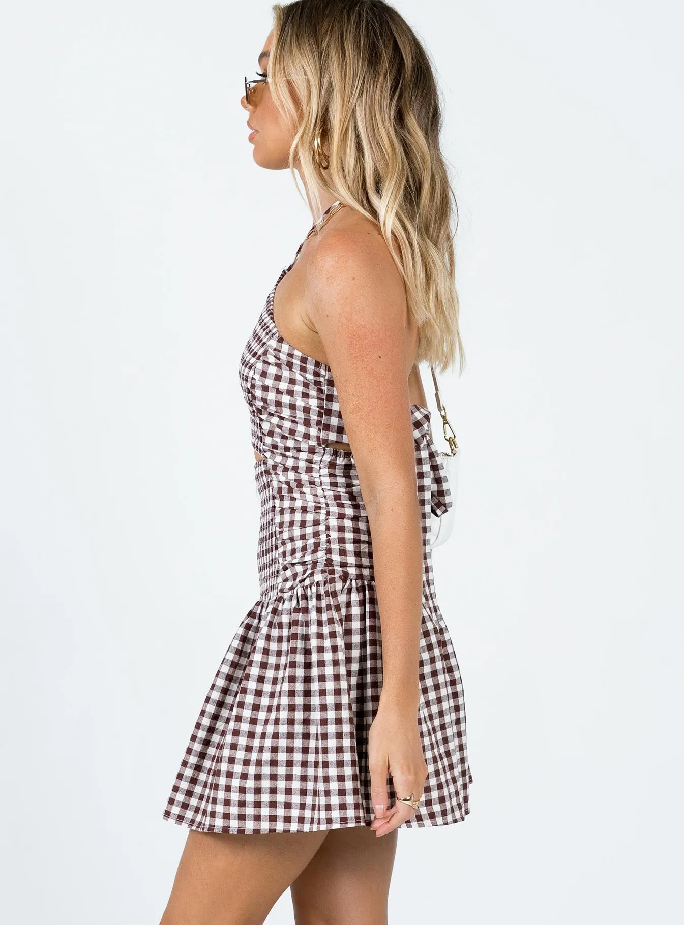 Aftermath Mini Dress Brown