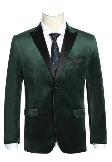 Alessandro Vitello by Renoir Green Slim Fit Stretch Tuxedo Blazer 290-9