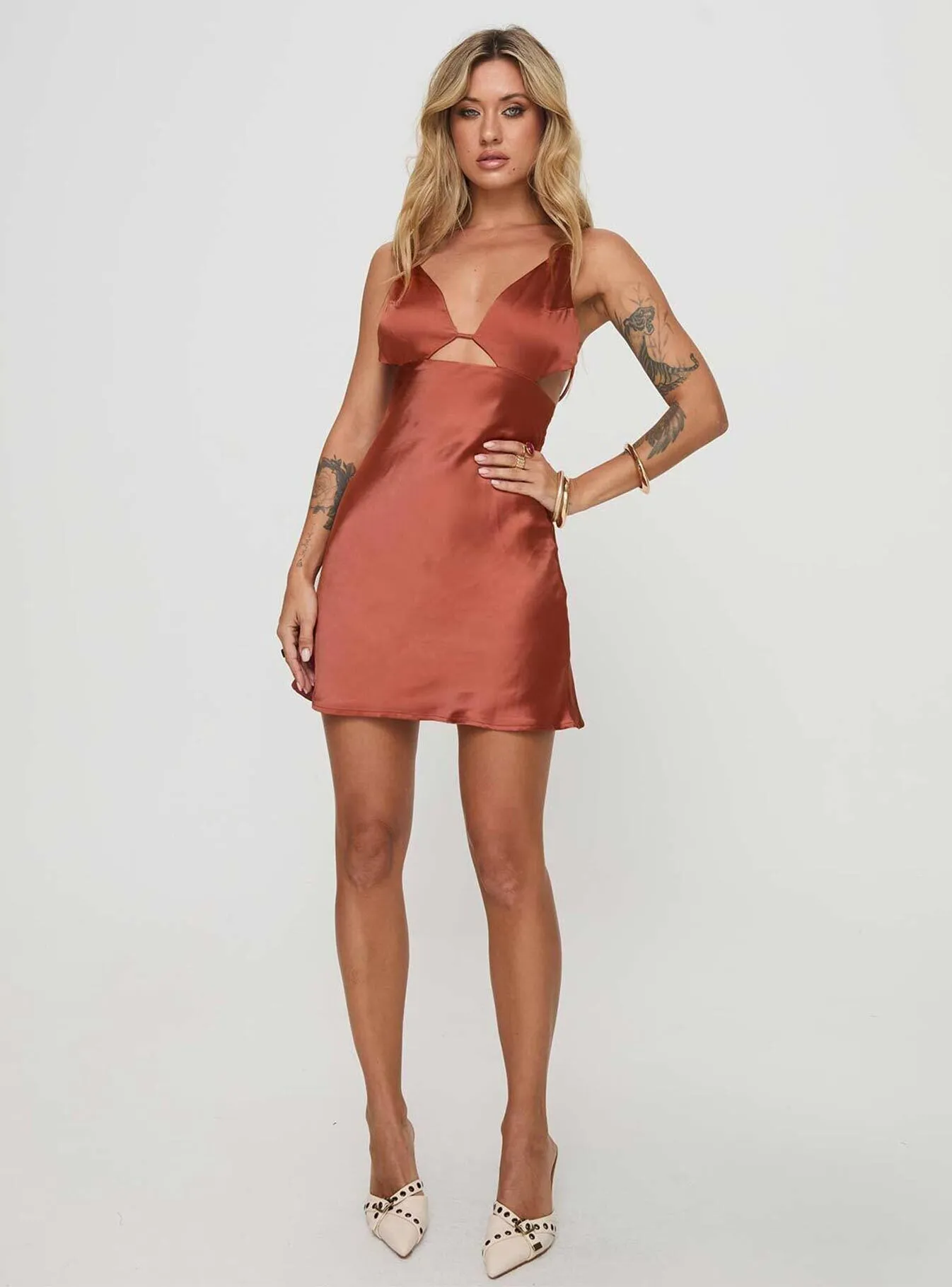 Alexo Mini Dress Rust