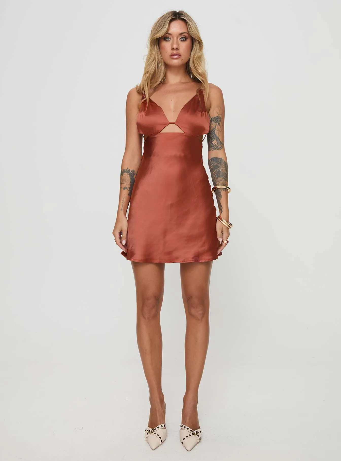 Alexo Mini Dress Rust