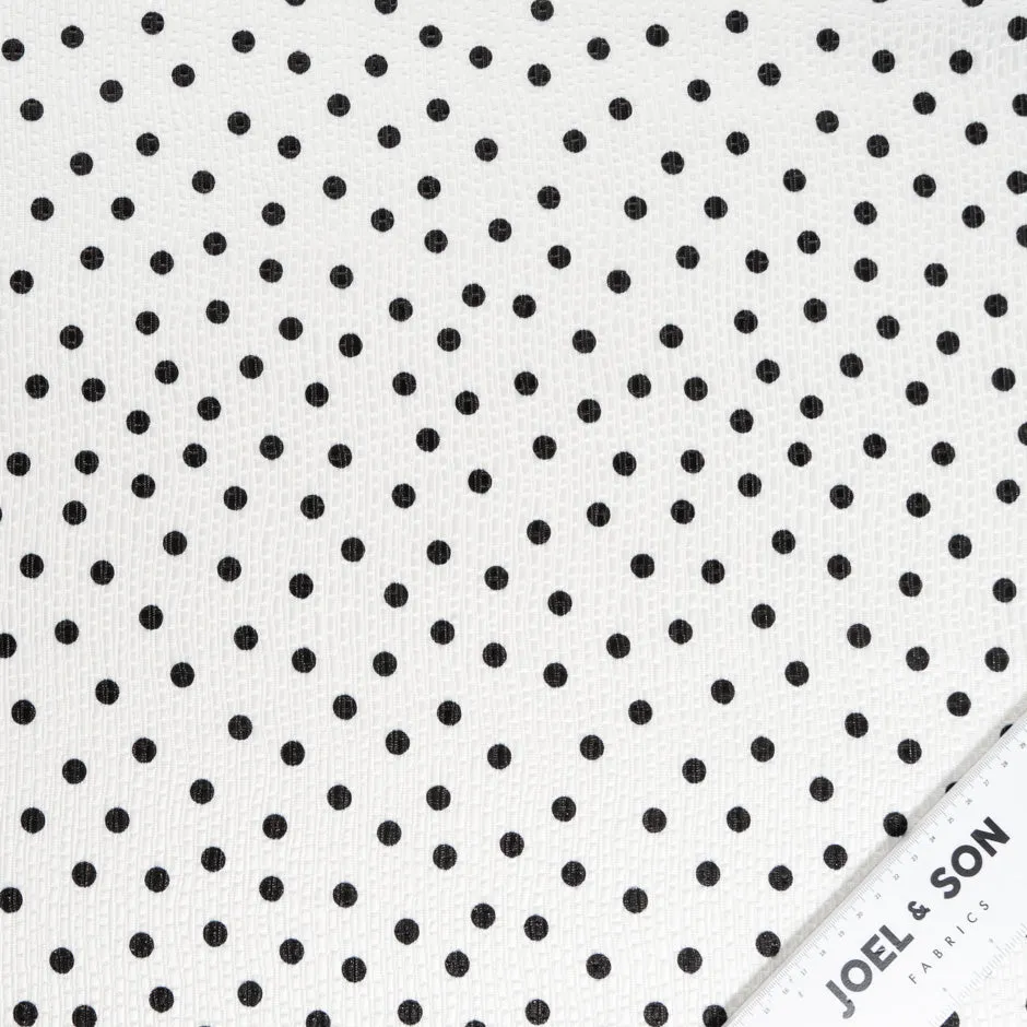 Black Spotted Ivory Cotton Blend Cloqué