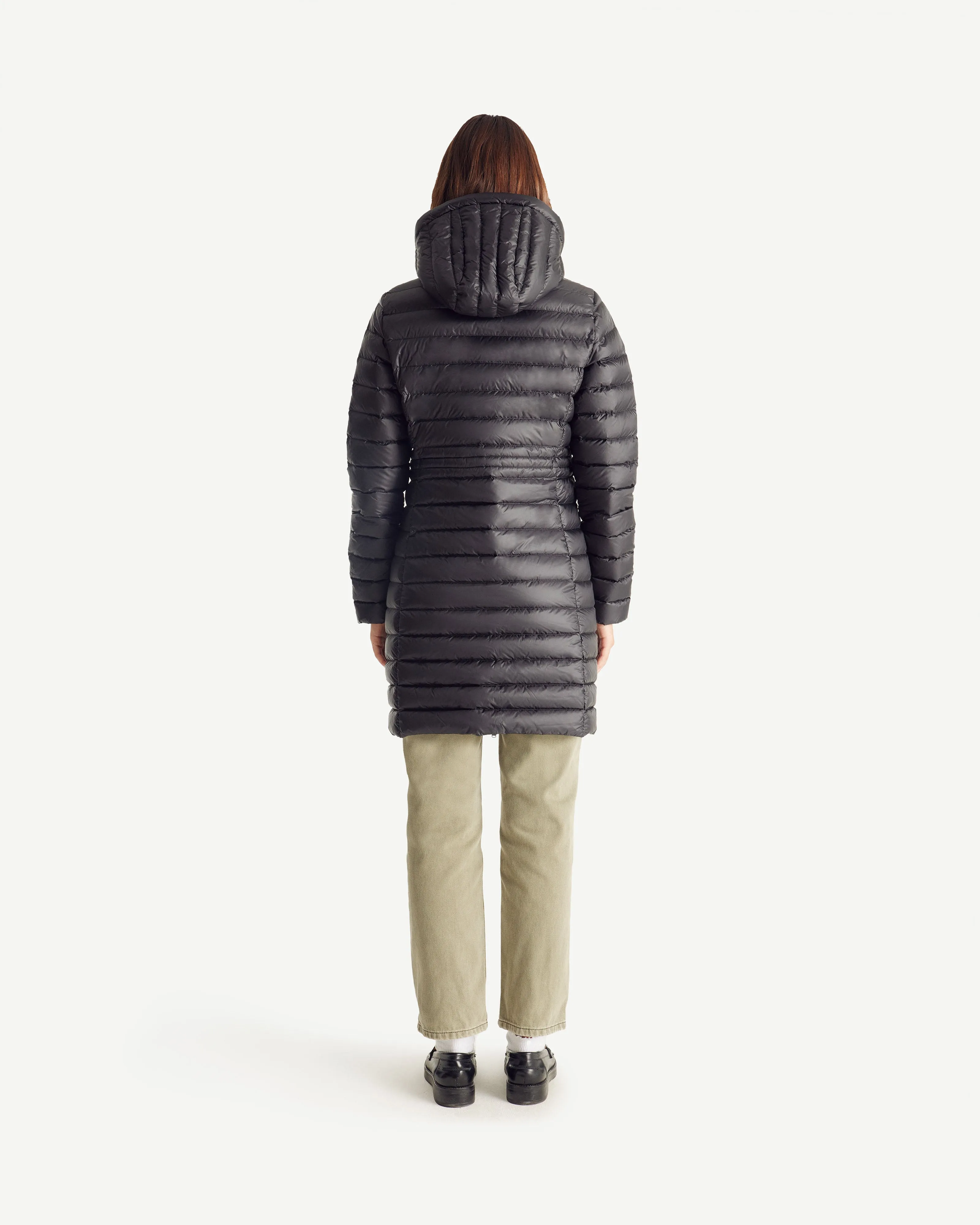 Black Vero long hooded puffer jacket