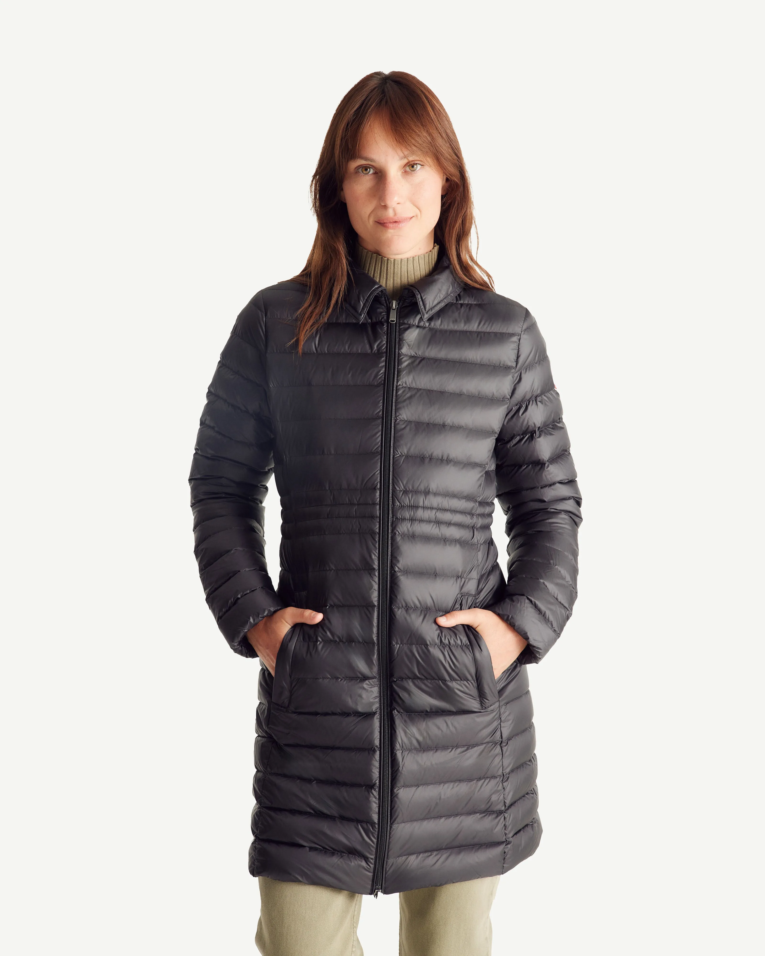 Black Vero long hooded puffer jacket