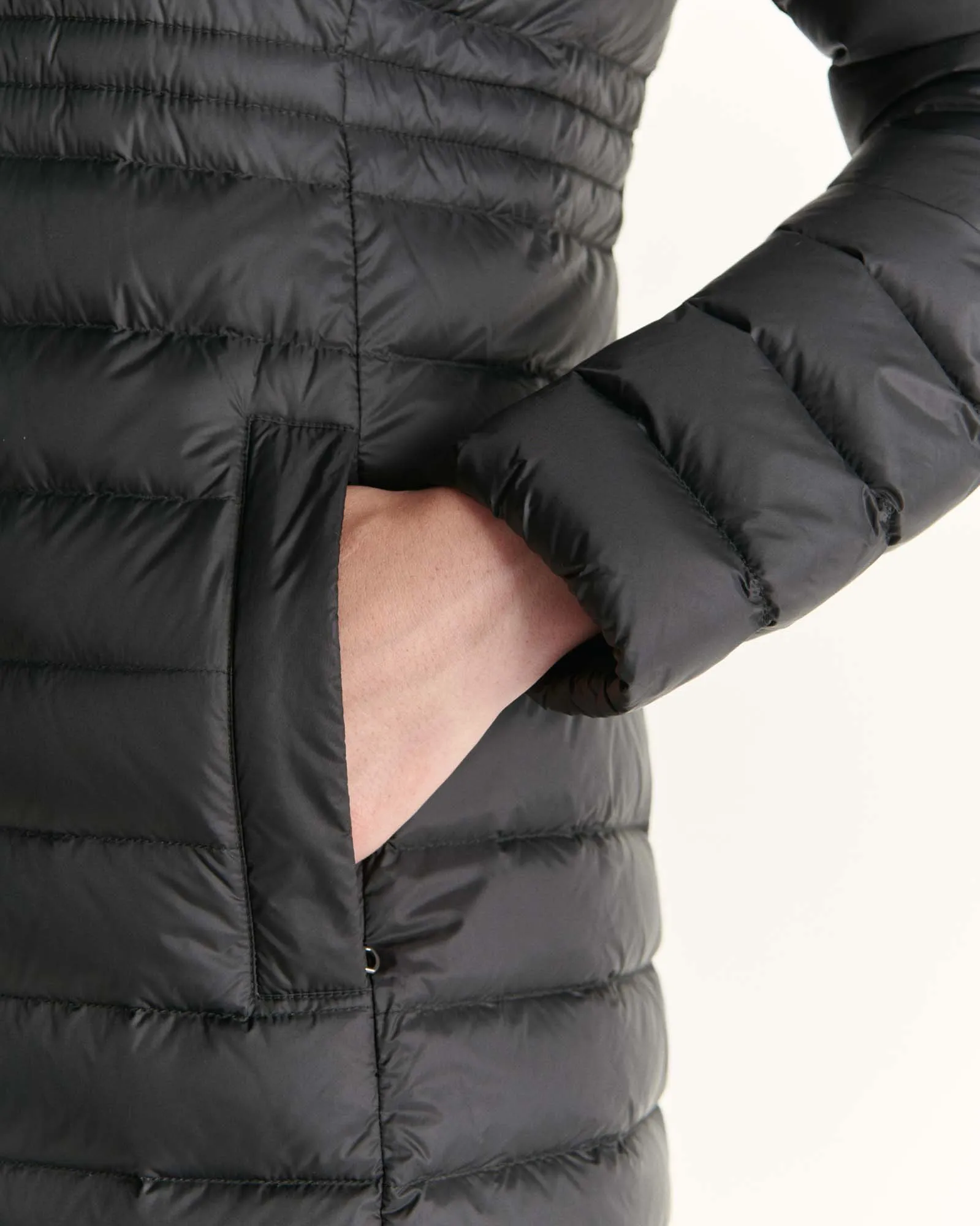 Black Vero long hooded puffer jacket