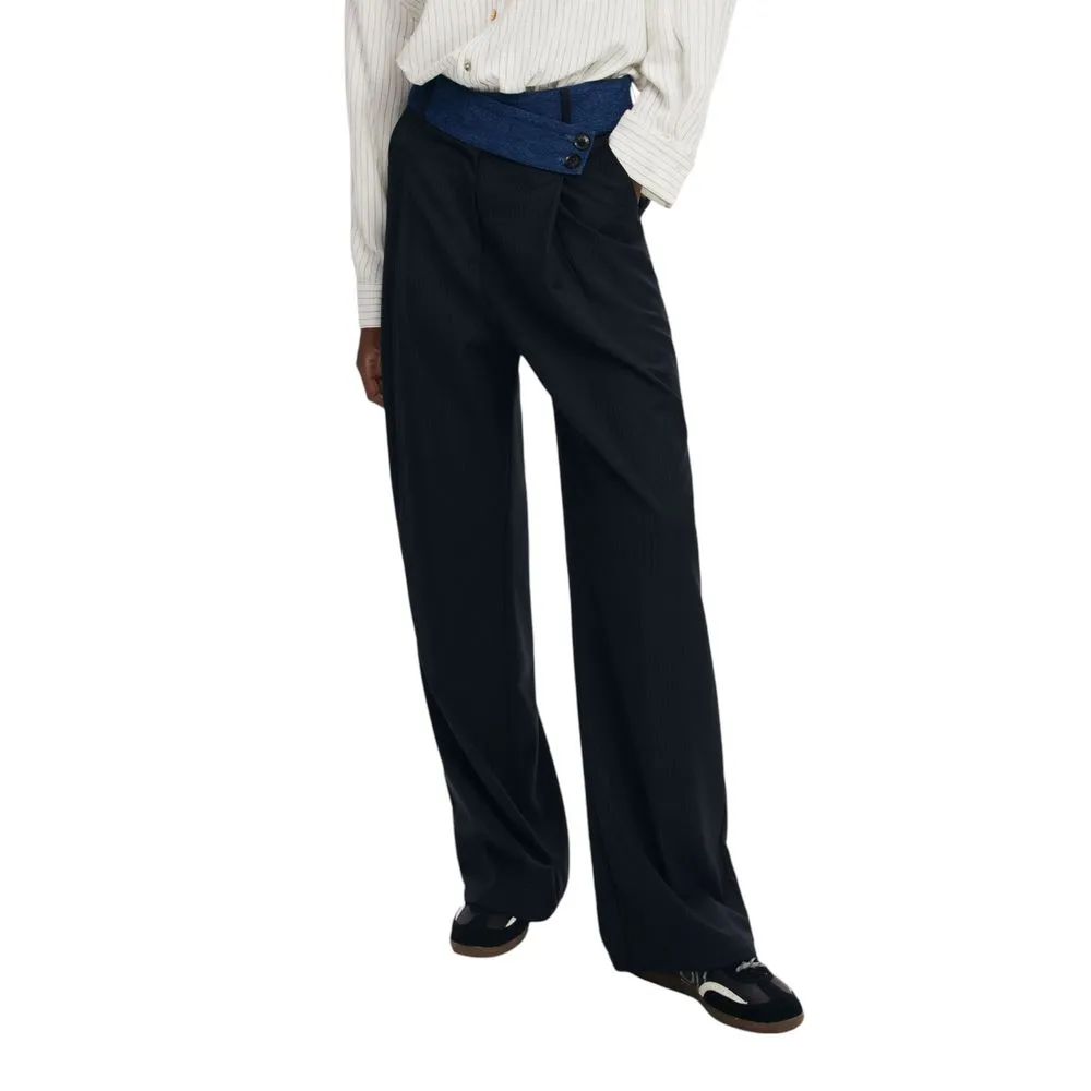 Blue Polyester Jeans & Pant