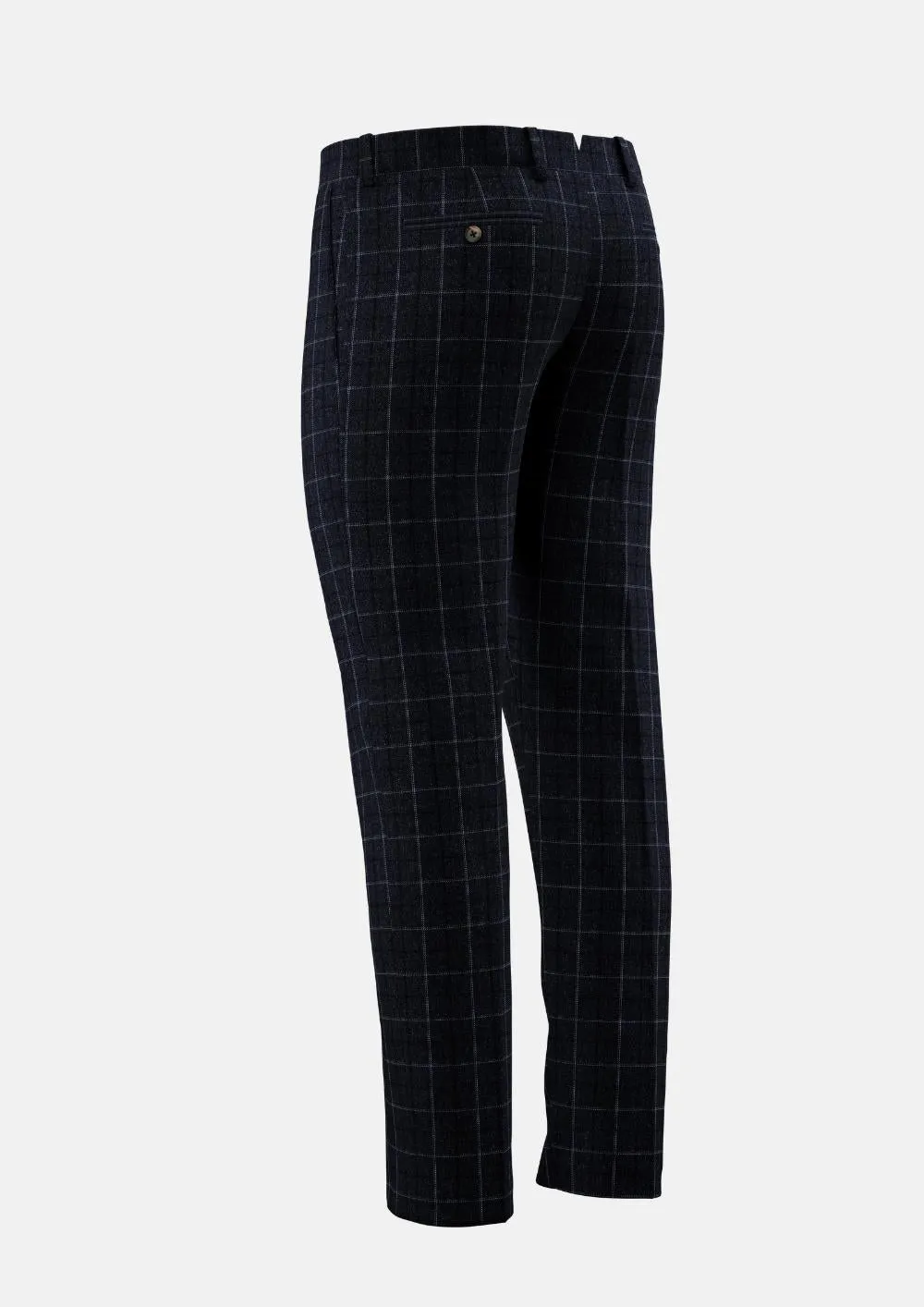 Charcoal Blue Check Flannel Pants