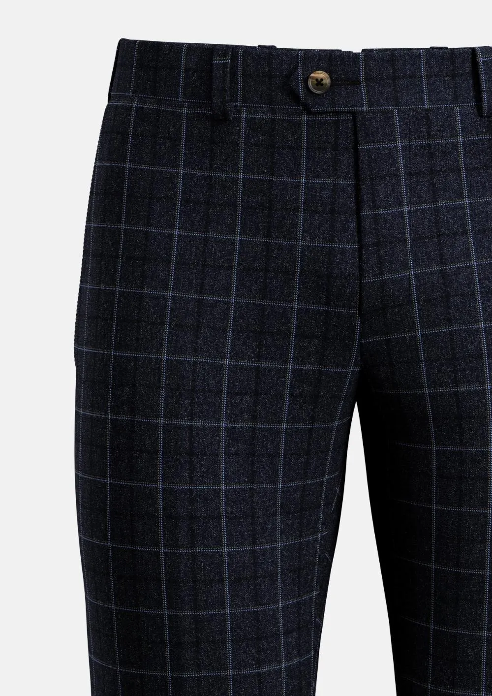 Charcoal Blue Check Flannel Pants