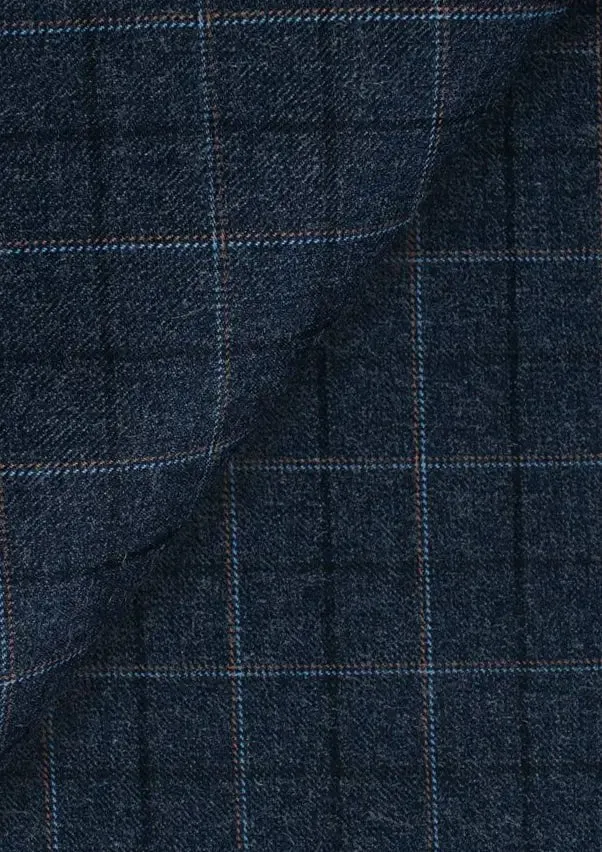 Charcoal Blue Check Flannel Pants