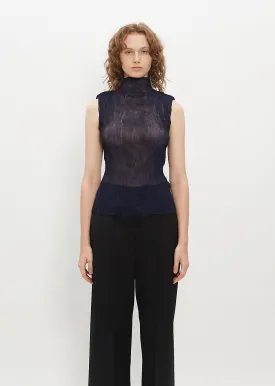 Chiffon Twist Top — Navy