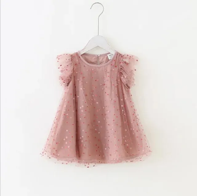 Children's dress summer girls' dress net gauze sleeves children's princess skirt baby skirt X1358062