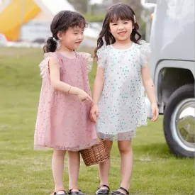 Children's dress summer girls' dress net gauze sleeves children's princess skirt baby skirt X1358062