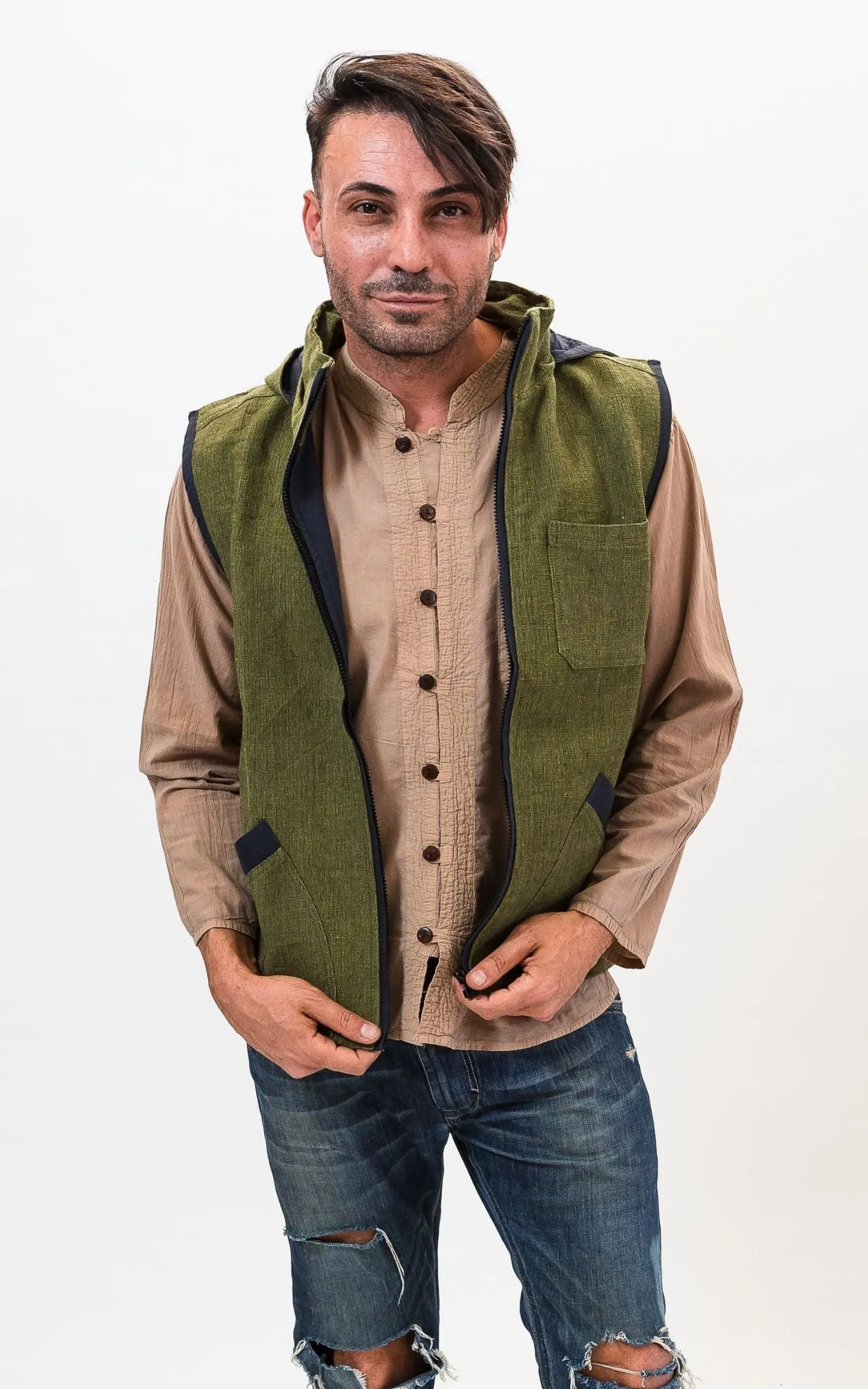 Cotton Vest with Hood