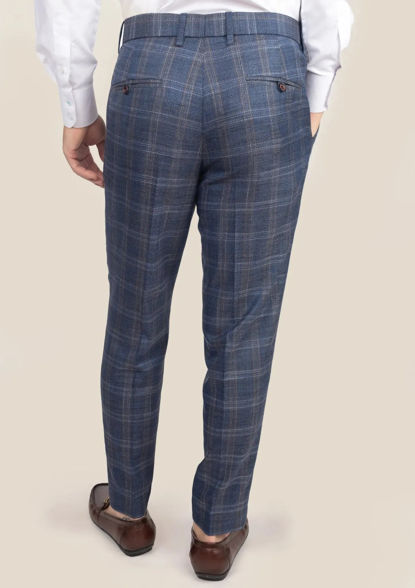 Deep Cobalt Blue Plaid Pants