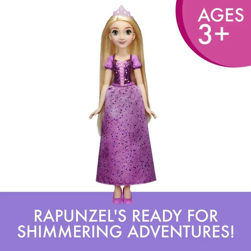 Disney Princess Royal Shimmer Rapunzel Fashion Doll with Skirt That Sparkles, Tiara, and Shoes