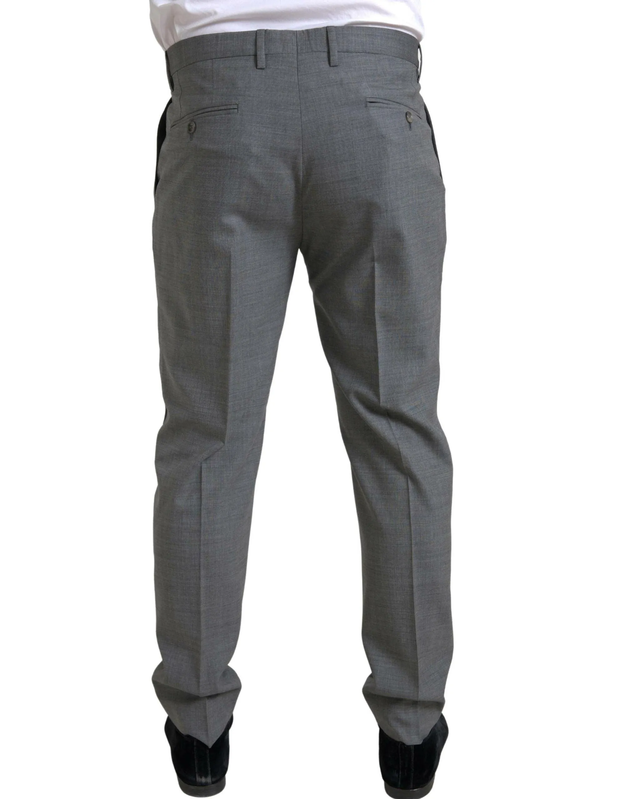 Dolce & Gabbana Gray Wool Chino Skinny Men Dress Trouser Pants