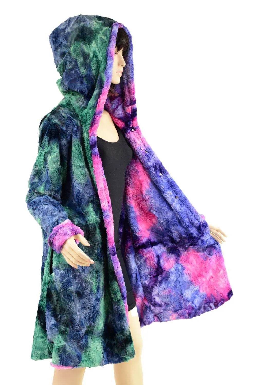 Double Minky Reversible A Line Coat