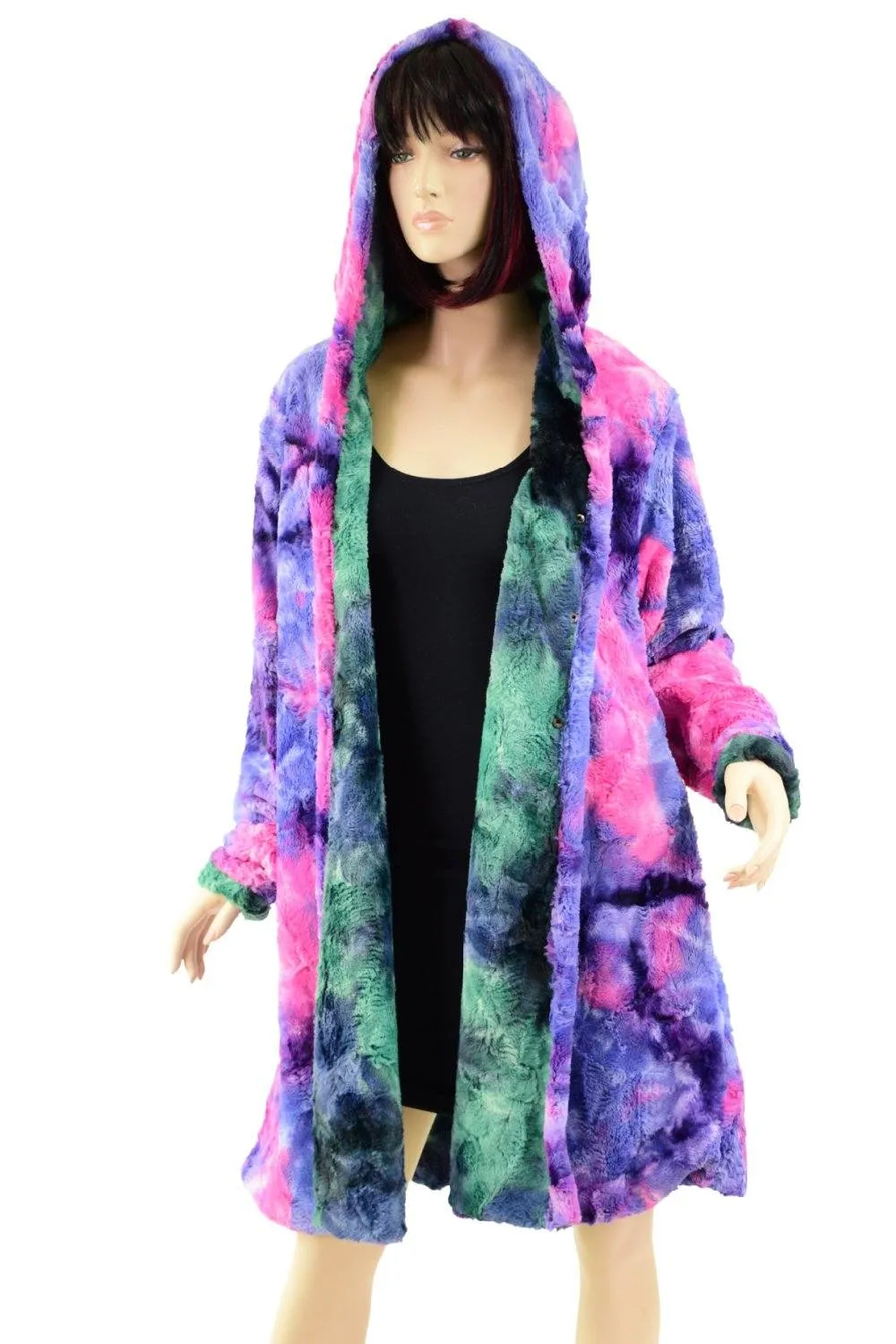 Double Minky Reversible A Line Coat