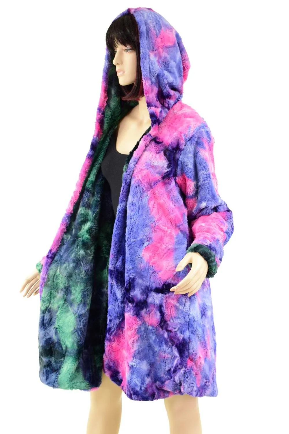 Double Minky Reversible A Line Coat