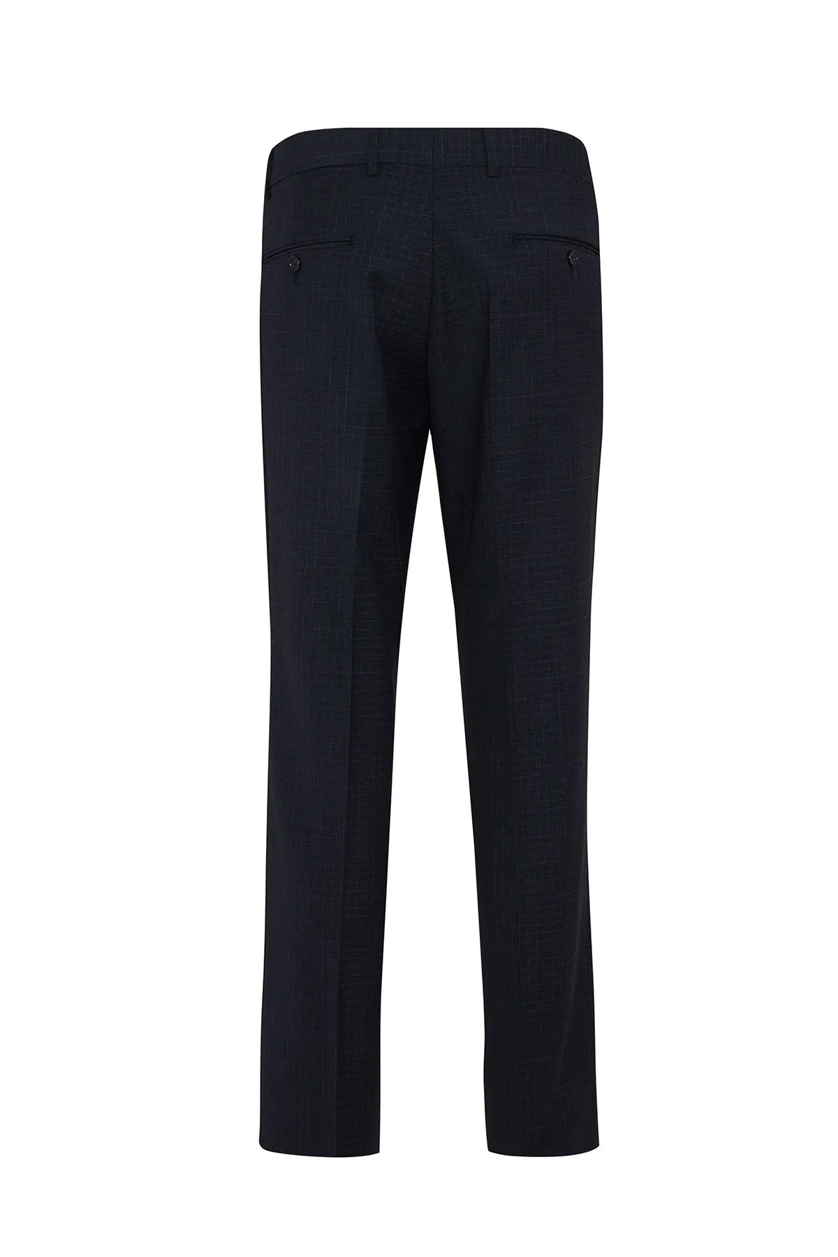 Dynamic Fit Side Pocket Low Waist Unpleated Wool Navy Dress Pants, Navy K.