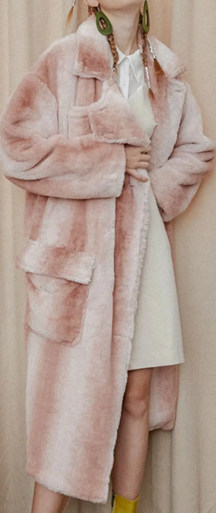 Faux-Fur Plush Ombre Coat