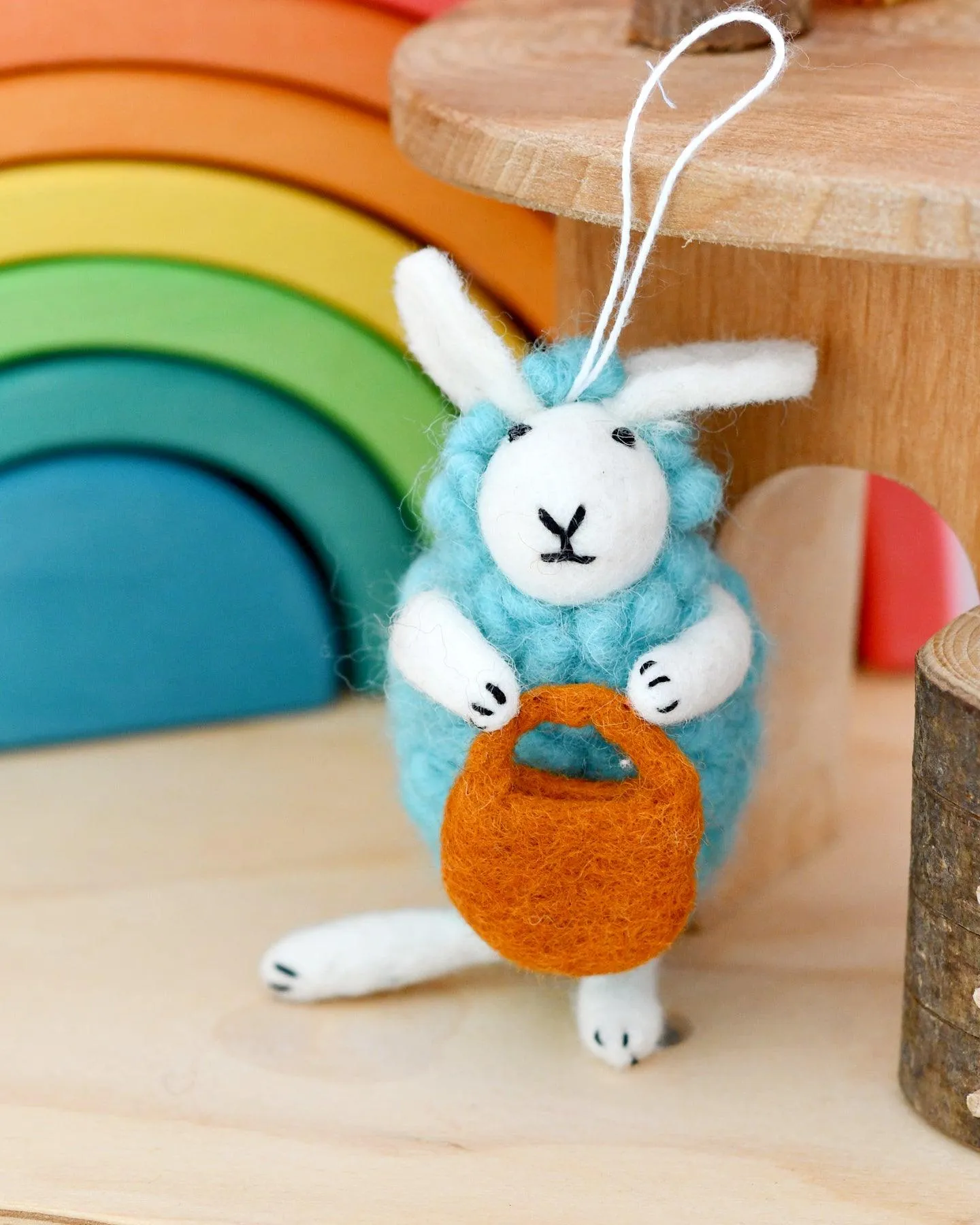 Felt Blue Sheep Lamb Ornament