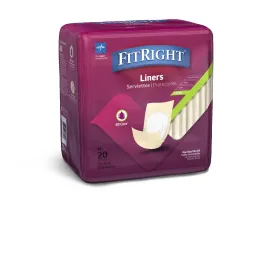 FitRight Incontinence Liners, Moderate, 13" x 34" (bag of 20)