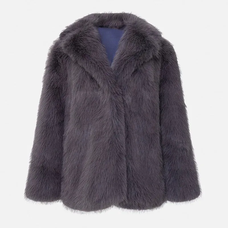 Fluffy Faux Stylish Fur Coat