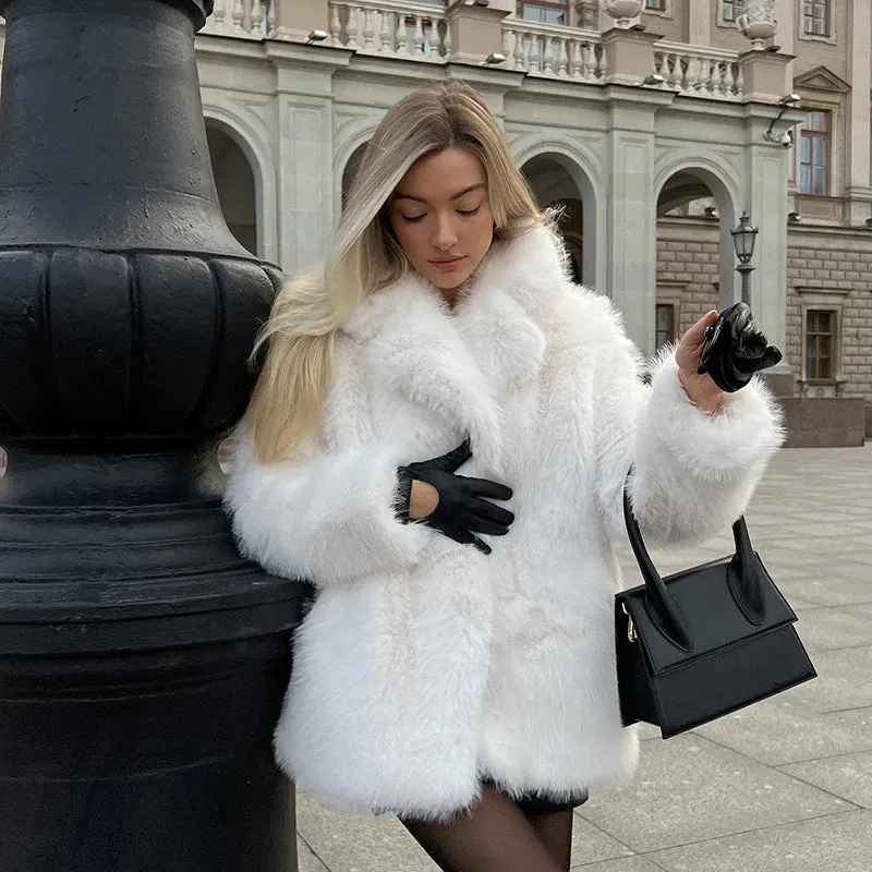 Fluffy Faux Stylish Fur Coat