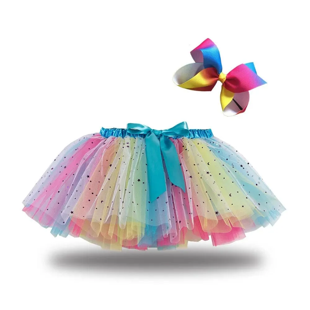 Girl's Elasticated Waist Fancy Net Skirt With Bow