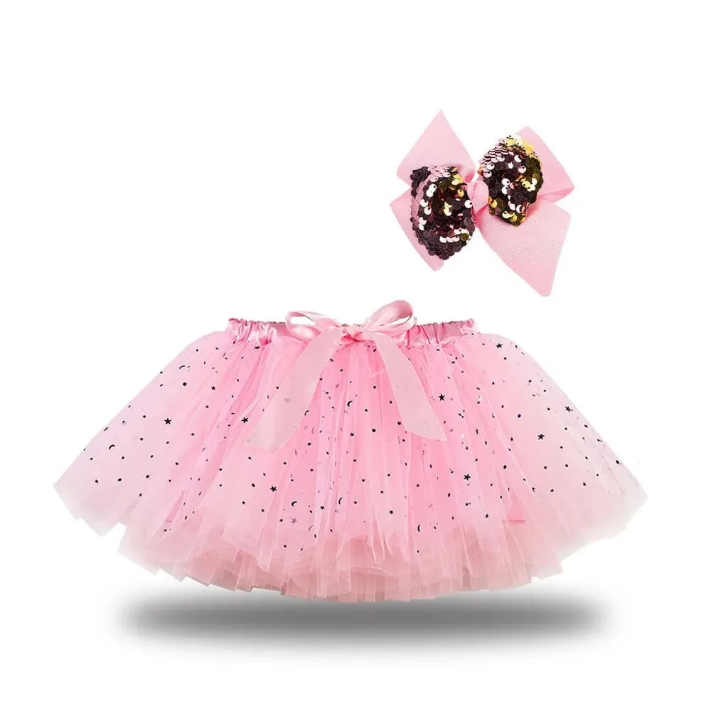 Girl's Elasticated Waist Fancy Net Skirt With Bow