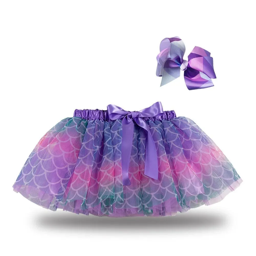 Girl's Elasticated Waist Fancy Net Skirt With Bow