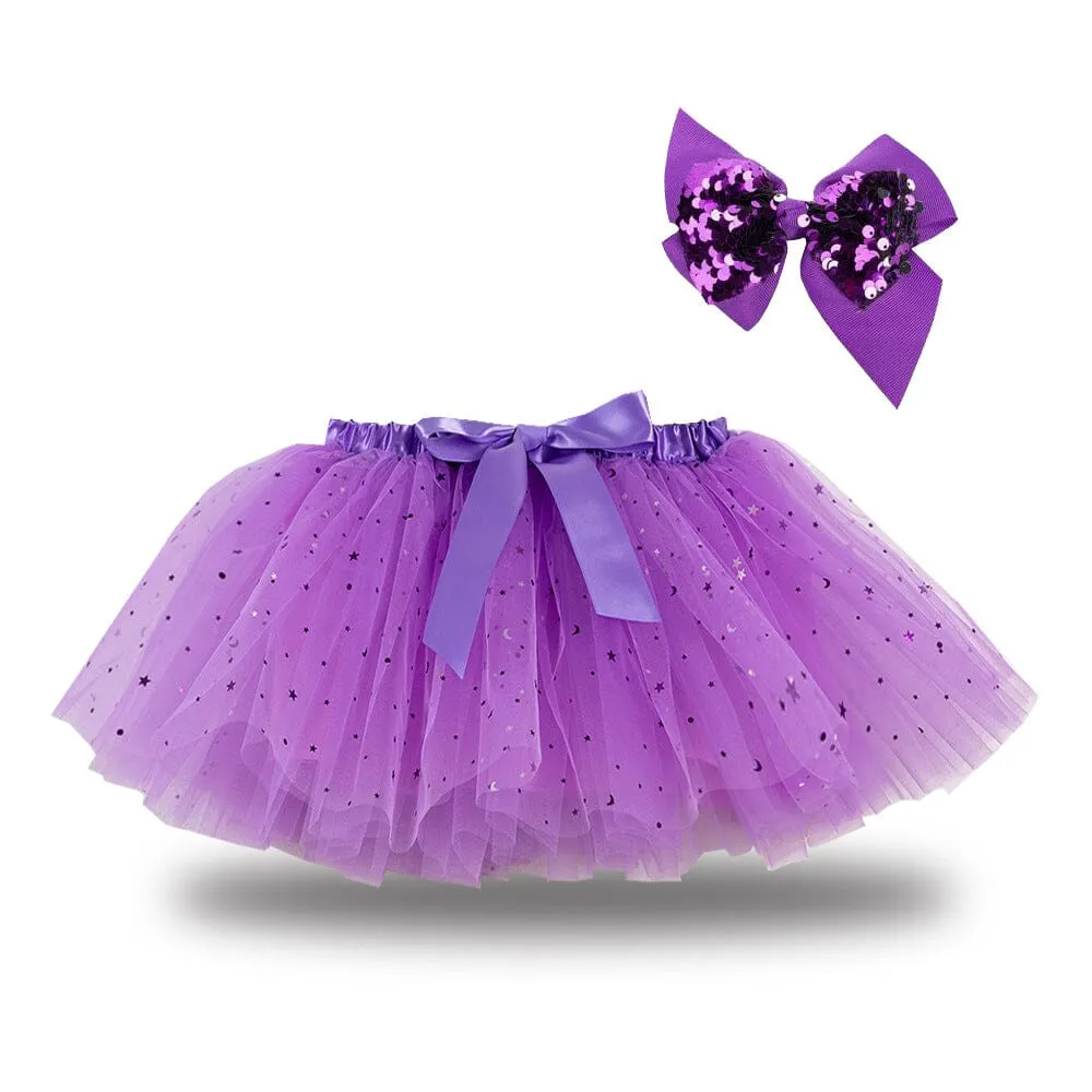 Girl's Elasticated Waist Fancy Net Skirt With Bow