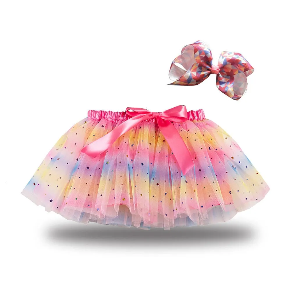 Girl's Elasticated Waist Fancy Net Skirt With Bow