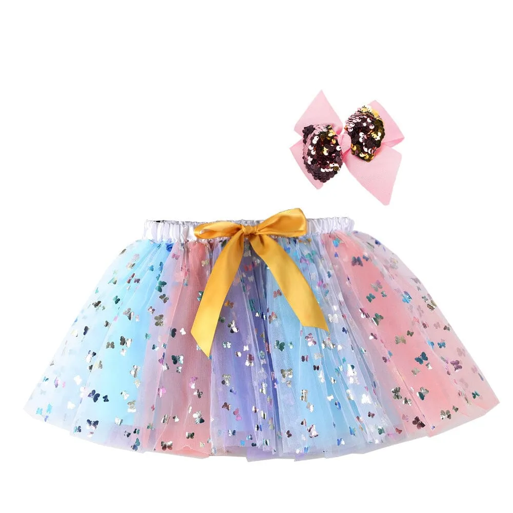 Girl's Elasticated Waist Fancy Net Skirt With Bow