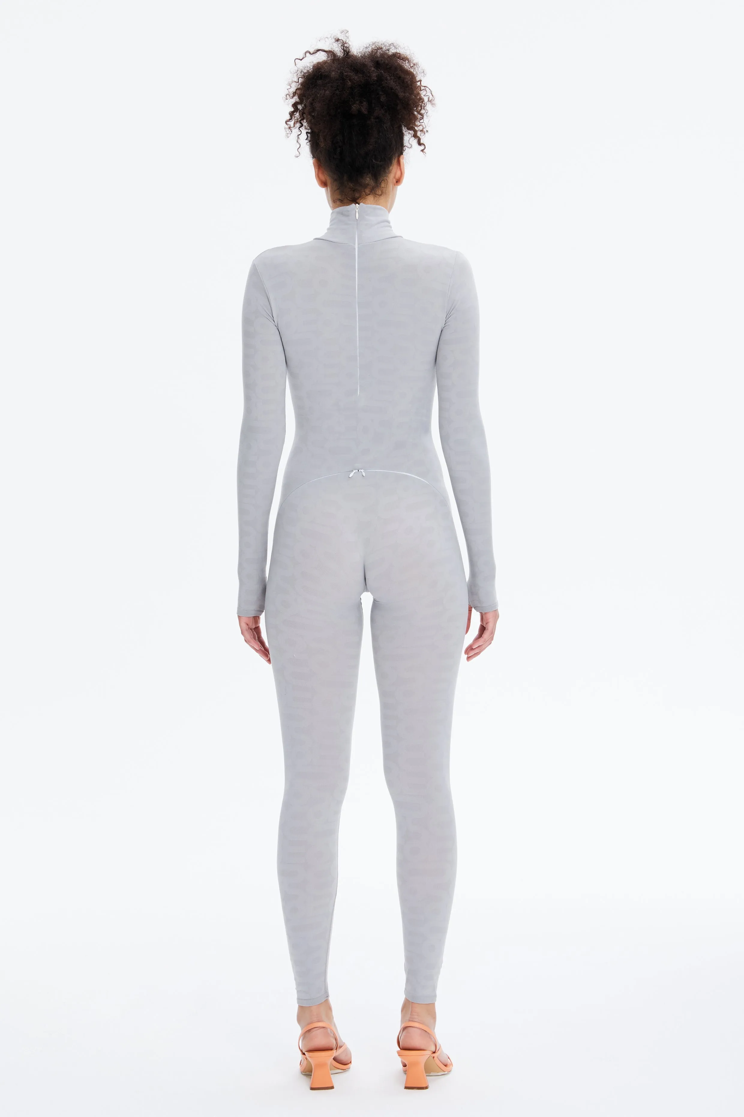 Gray Seamless Long Sleeve Turtleneck Full ECO Bodysuit