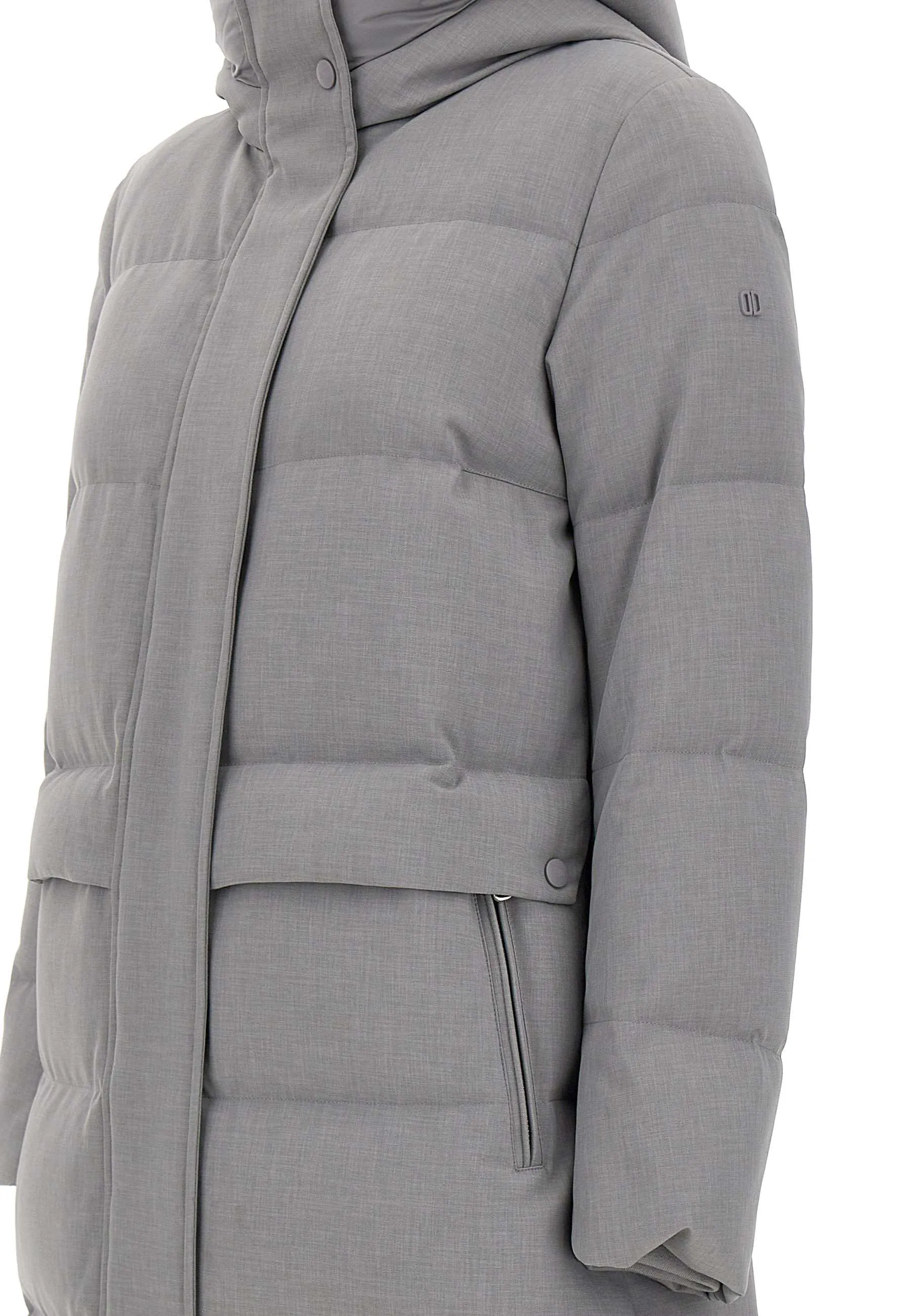 Grey Long Down Jacket for Women