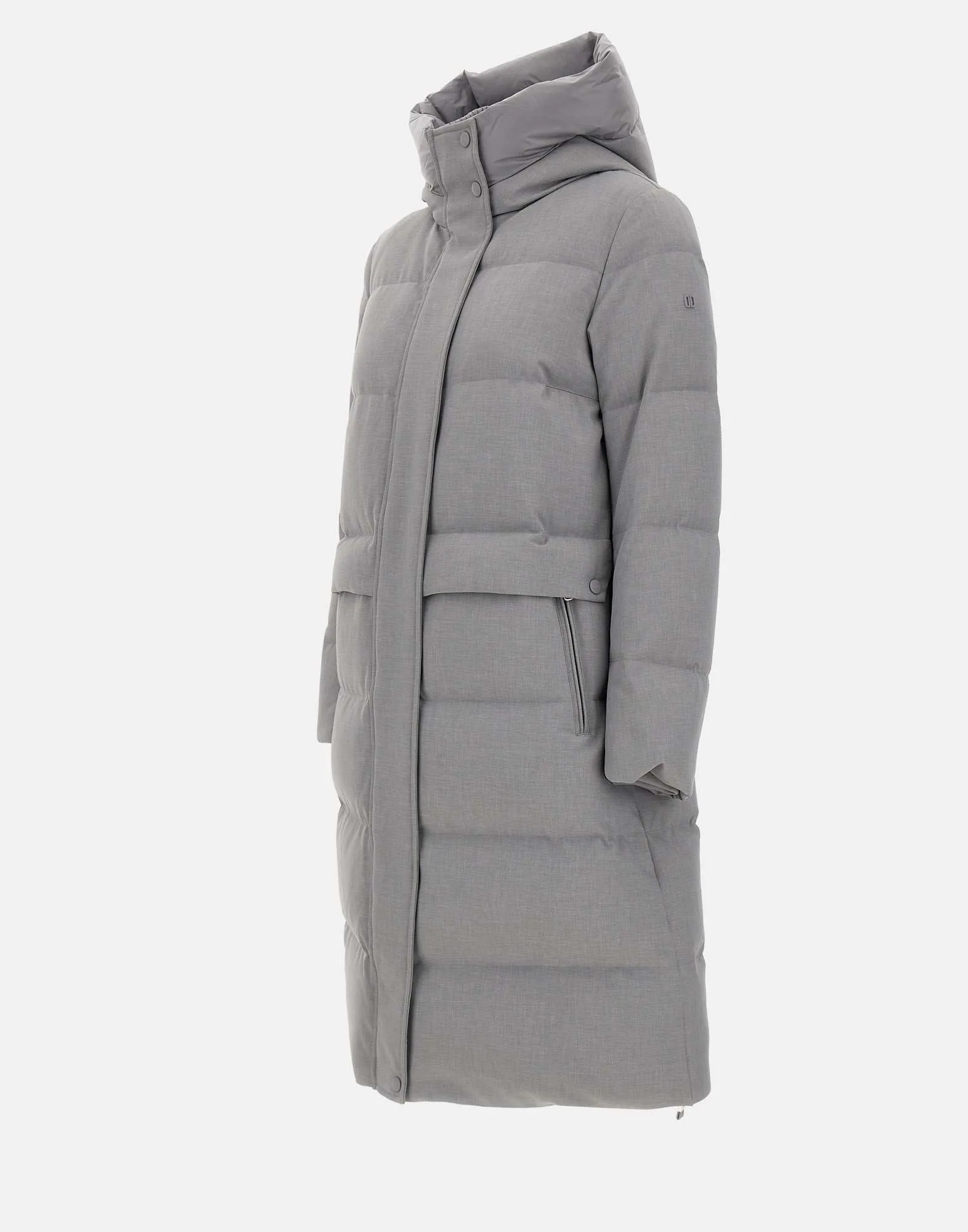 Grey Long Down Jacket for Women