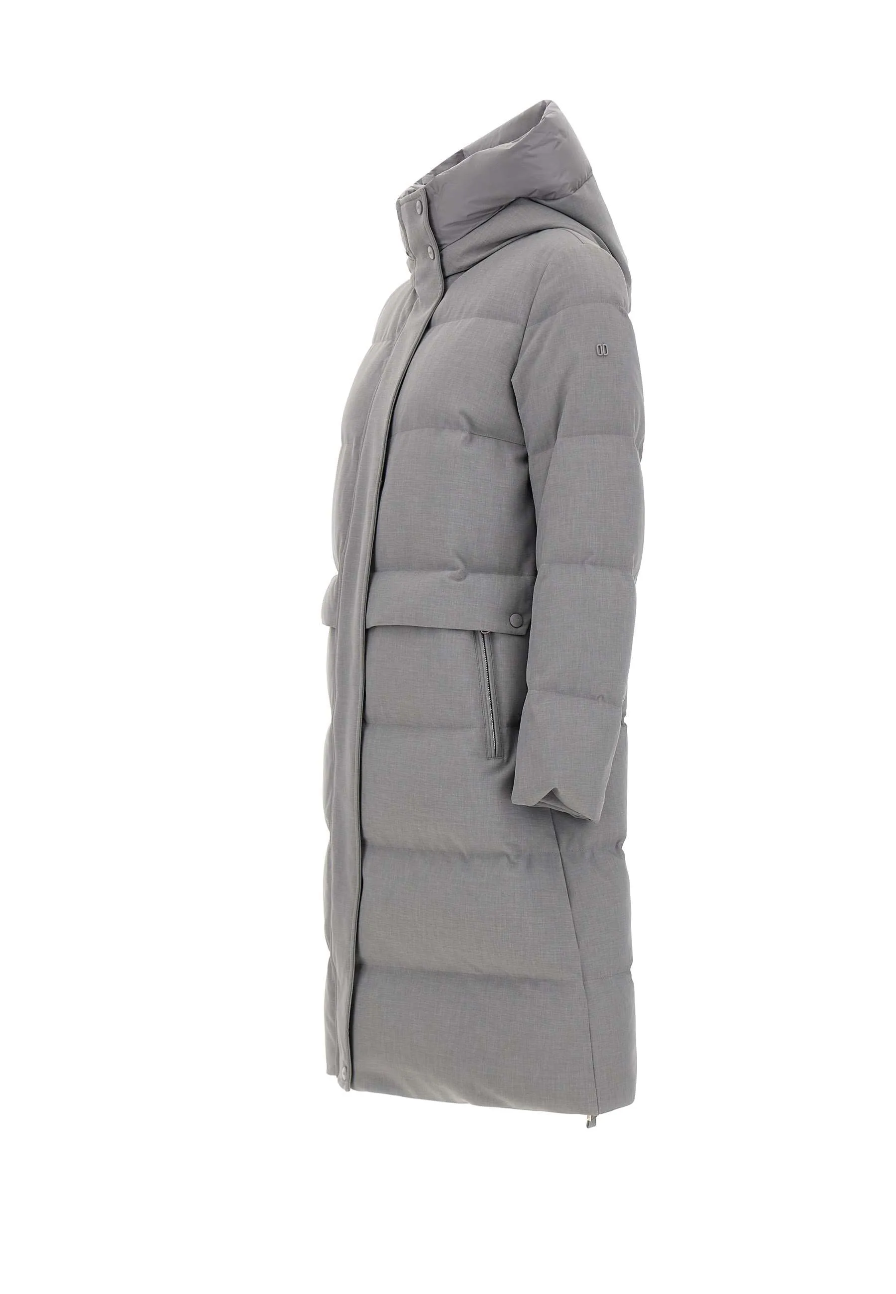 Grey Long Down Jacket for Women