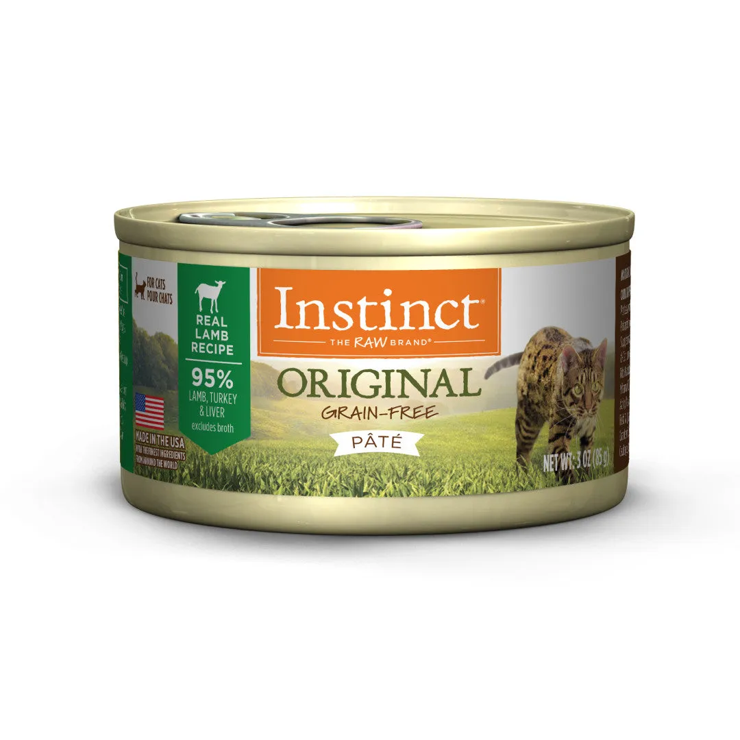 Instinct The Raw Brand Cat Original Grain-Free Pate Real Lamb Recipe 3oz