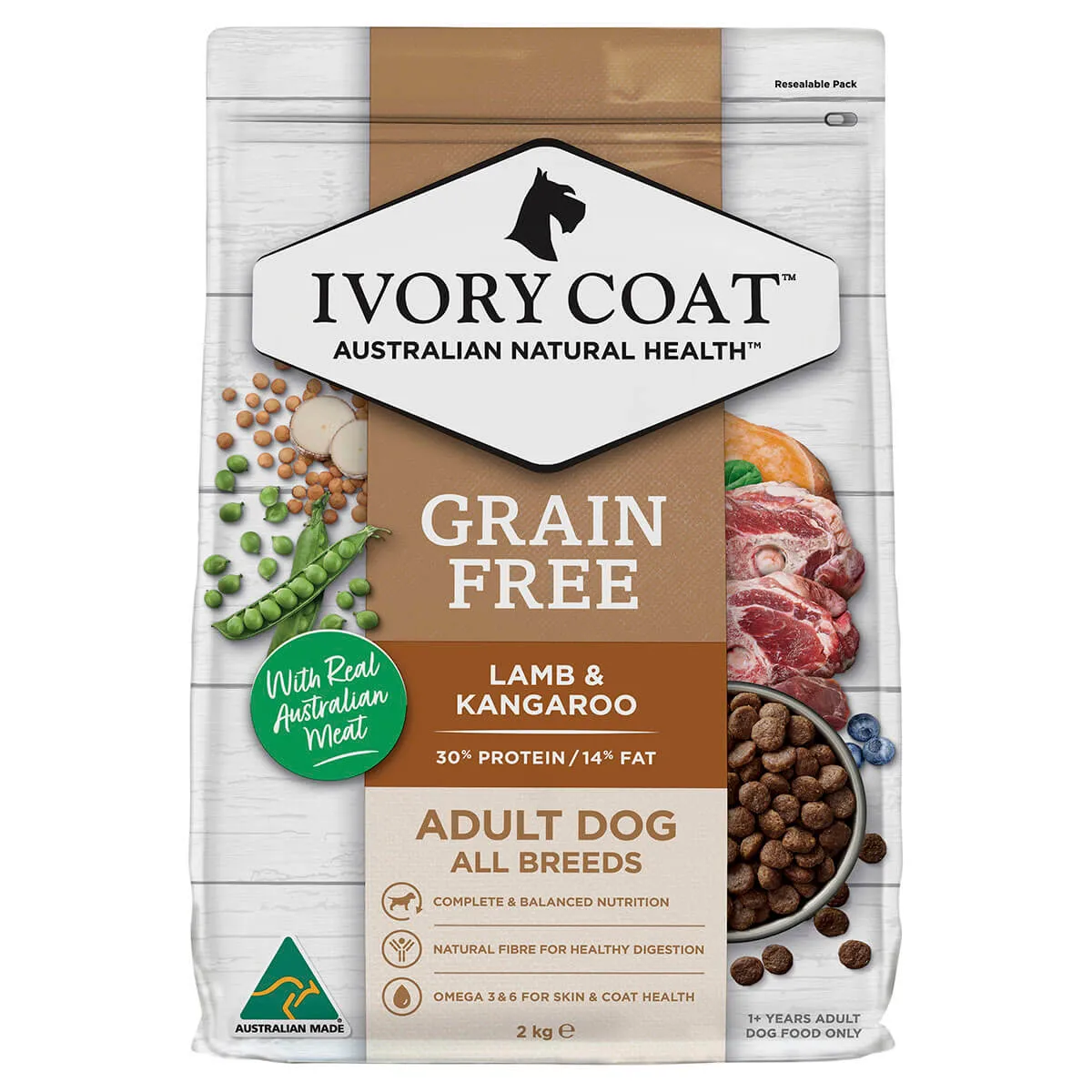 Ivory Coat Grain Free Adult Lamb & Kangaroo Dry Dog Food