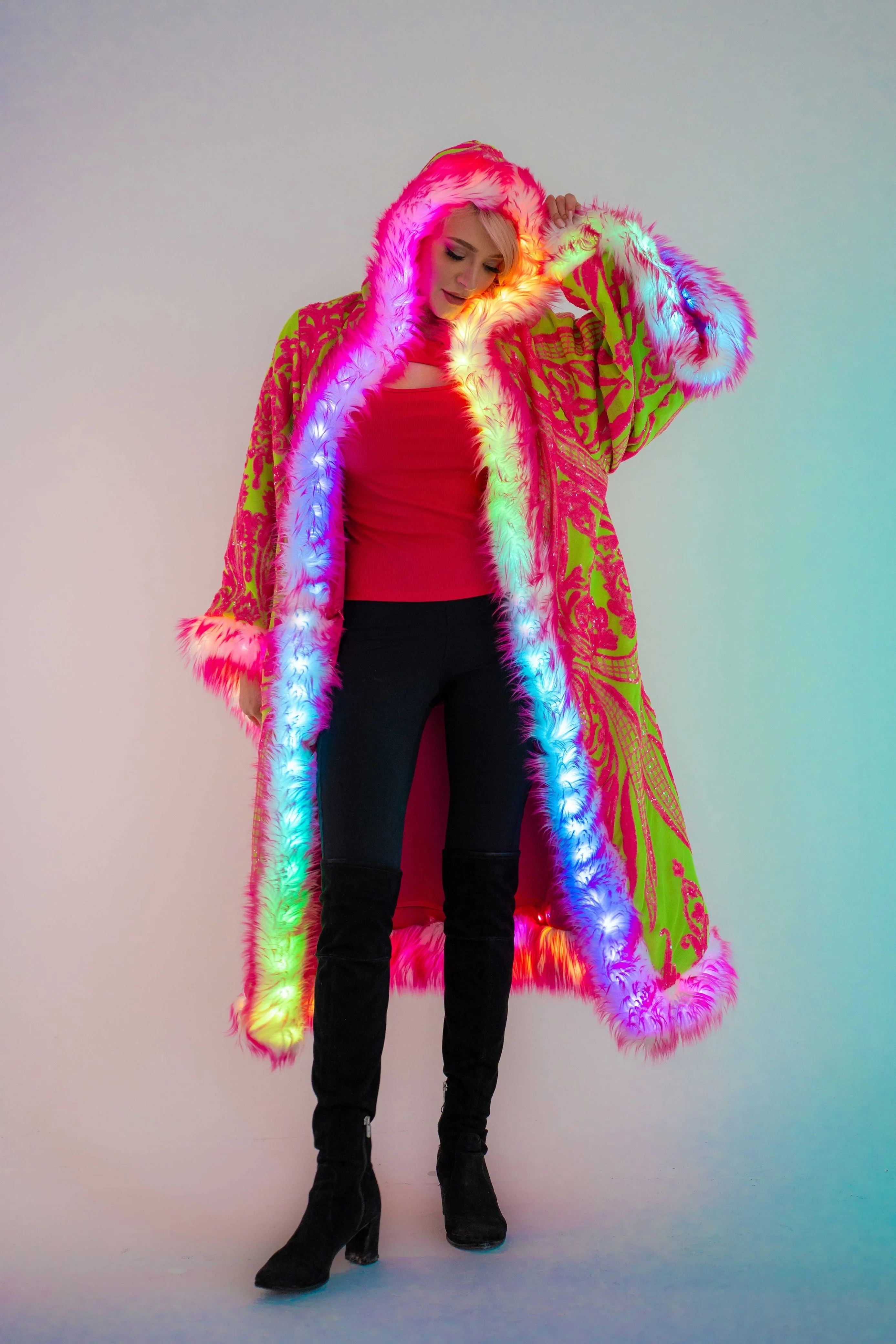 LED Tiny Twinkle Sequin Kimono in "Cherry Limeade" IN STOCK