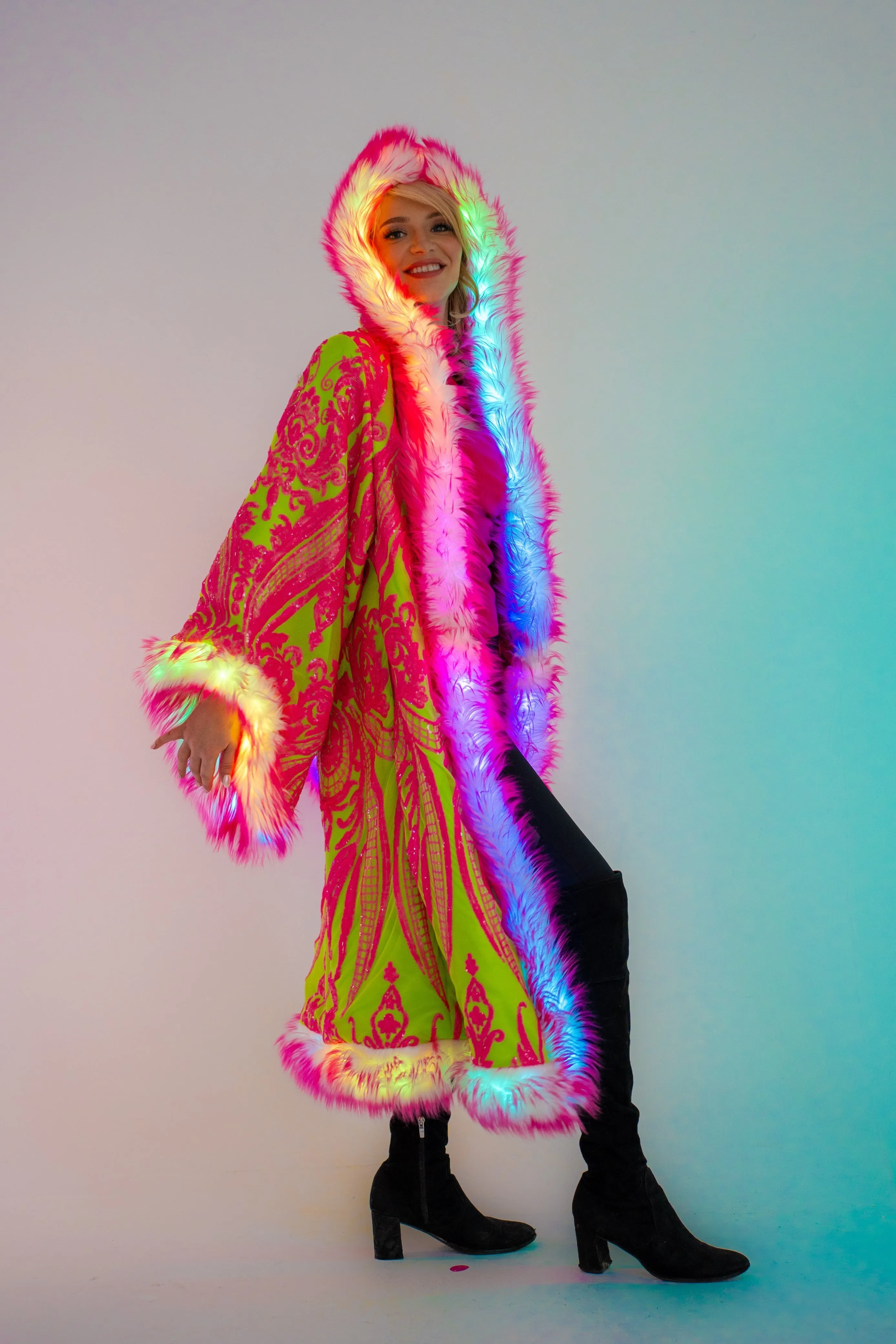 LED Tiny Twinkle Sequin Kimono in "Cherry Limeade" IN STOCK