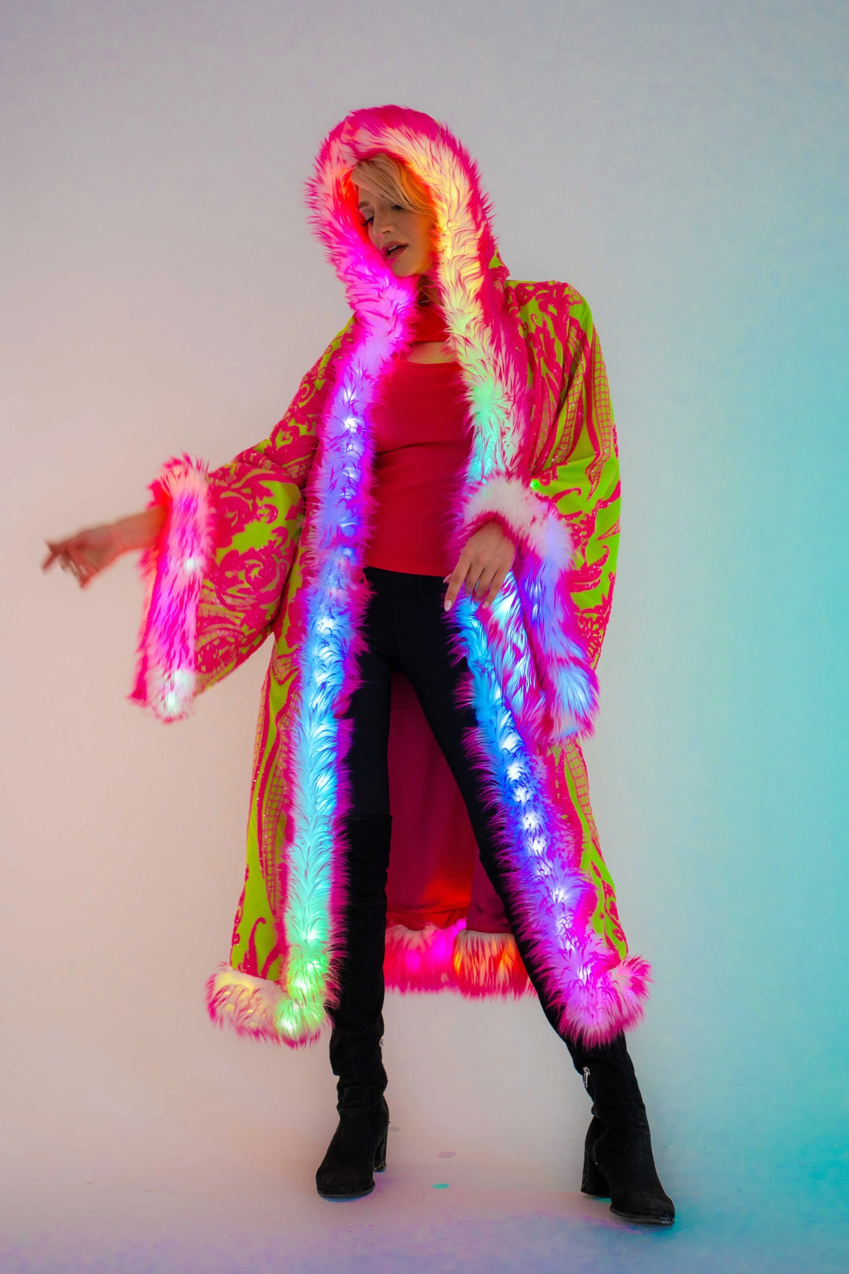 LED Tiny Twinkle Sequin Kimono in "Cherry Limeade" IN STOCK