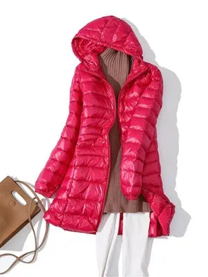 Lightweight Long Duck Down Padded Jacket