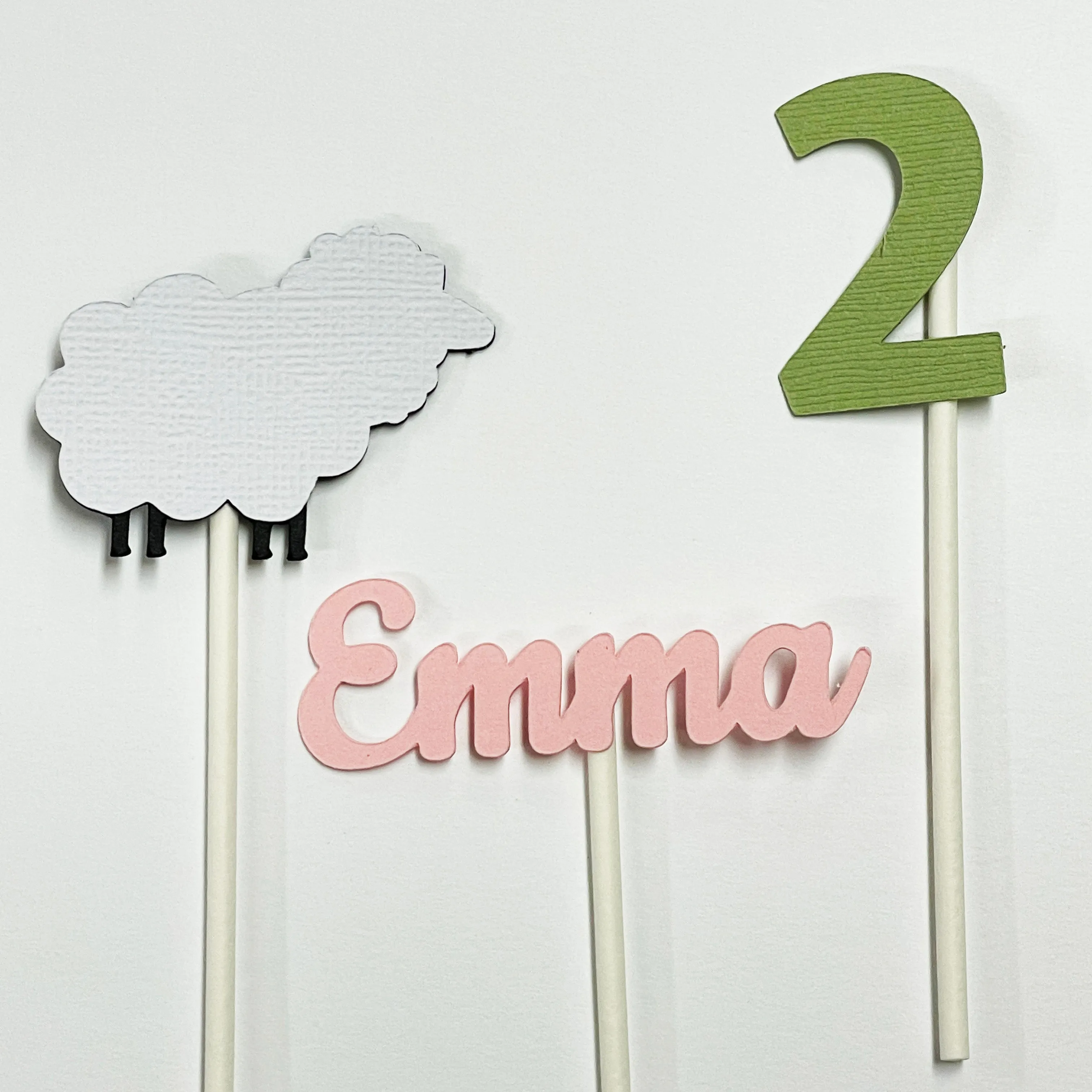 Little Lamb Birthday Cupcake Toppers