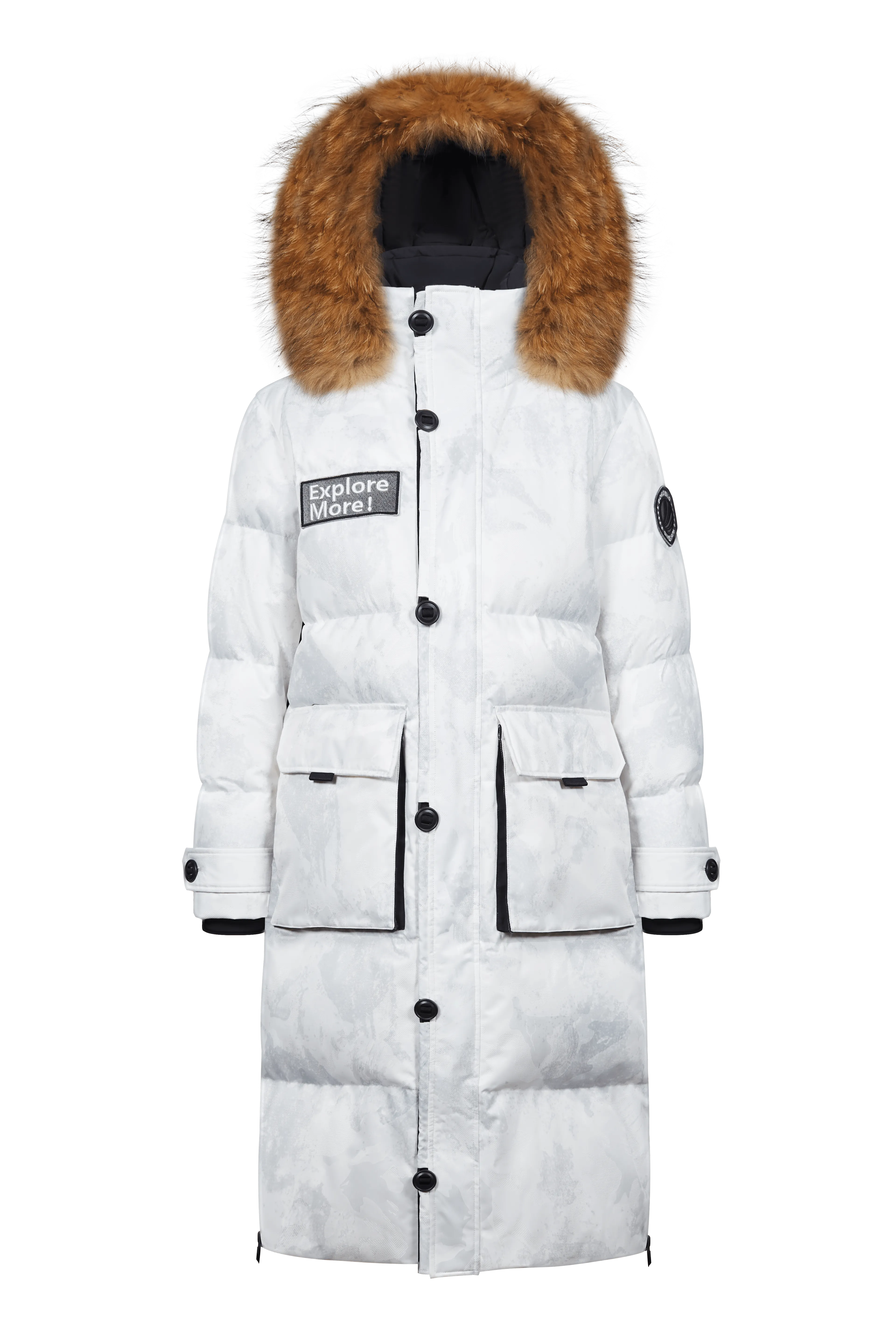 Long Goose Down Jacket With Hood