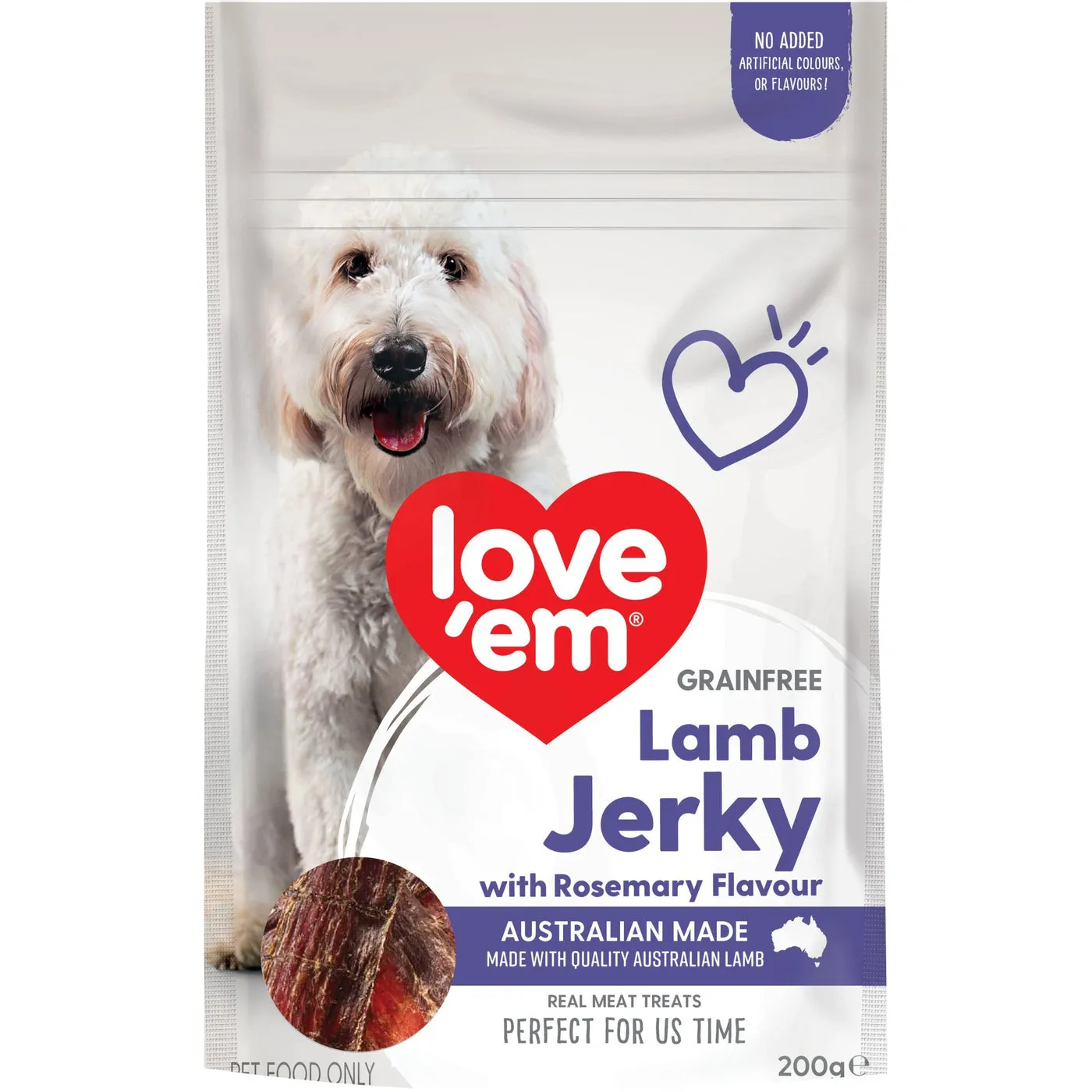 Love Em Lamb & Rosemary Jerky Dog Treats 200g x 6