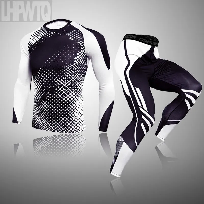 Men Thermal underwear Set MMA Tactics Fitness leggings base  Compression Sports suit underwear Long Johns